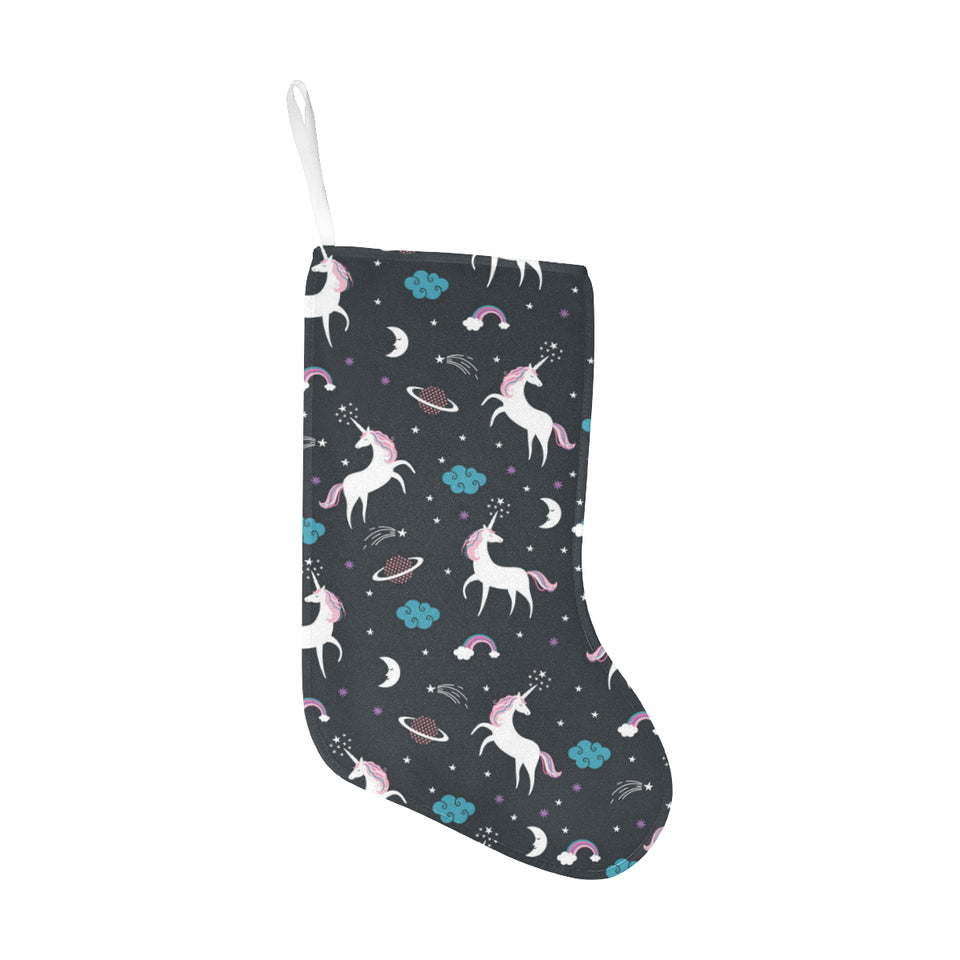 unicorn rainbows moon clound star pattern Christmas Stocking
