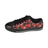 Tomato black background Men's Low Top Canvas Shoes Black