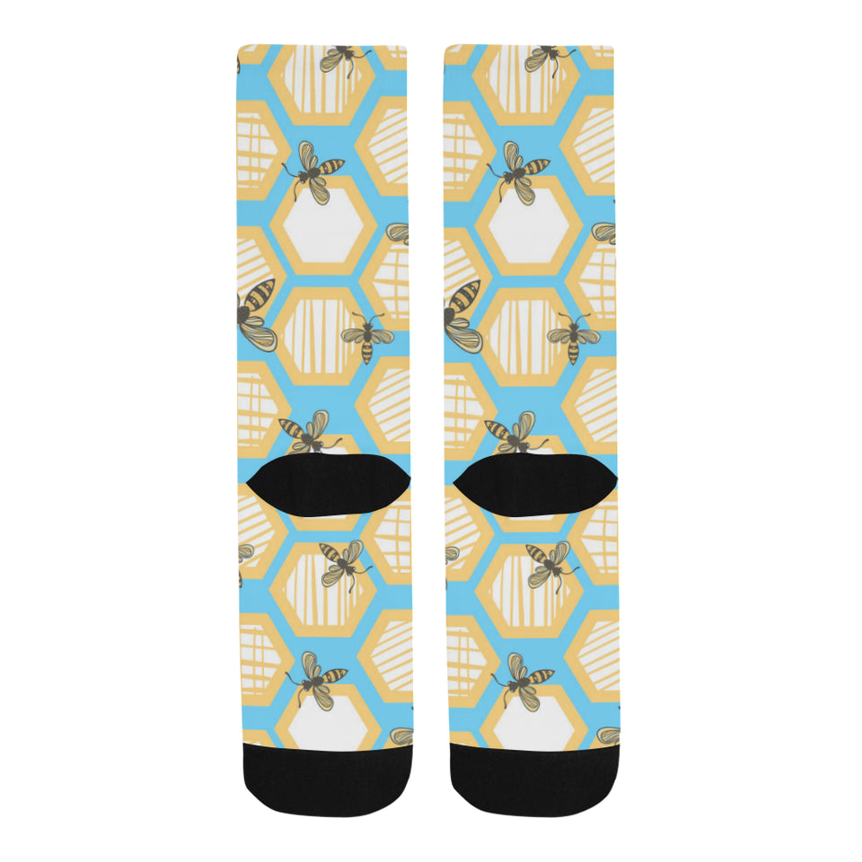 Bee honeycomb pattern Crew Socks