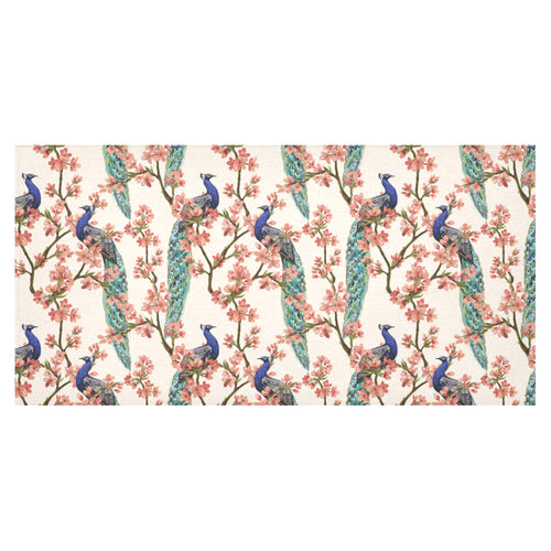 Peacock tropical flower pattern Tablecloth