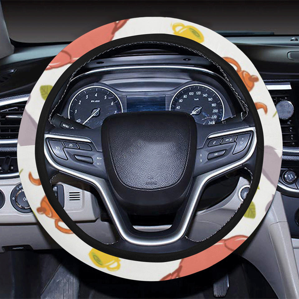 Cute koalas teapots tea Car Steering Wheel Cover