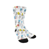 Siberian husky and colorful circle pattern Crew Socks