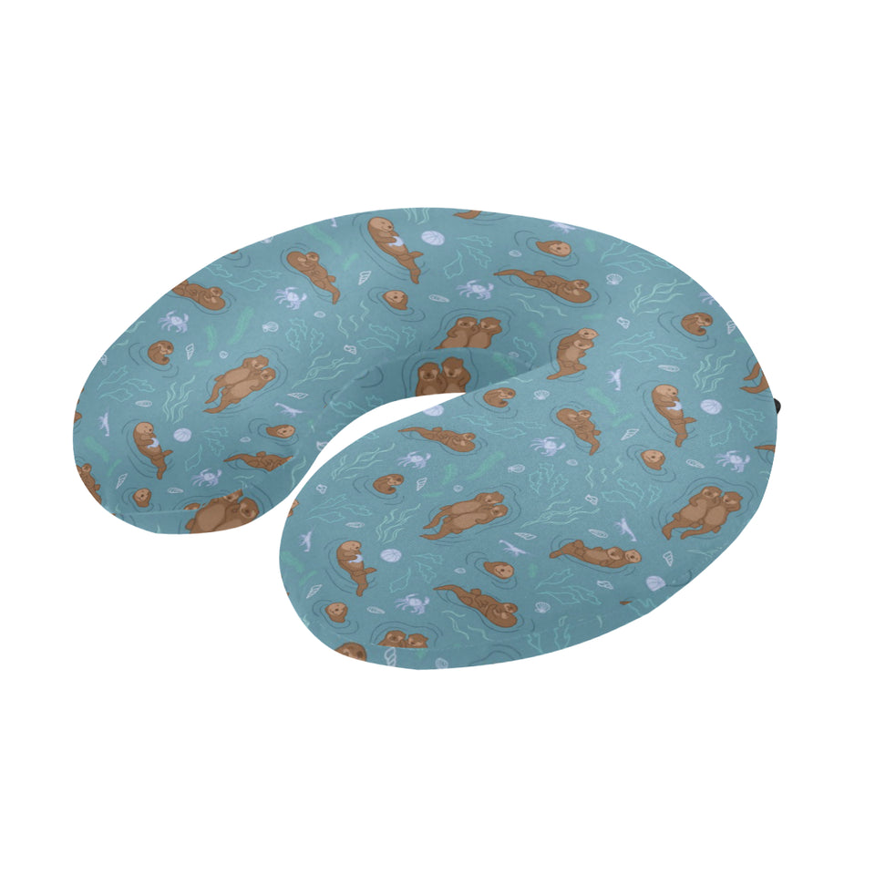 Sea otters pattern U-Shaped Travel Neck Pillow