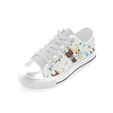 Cute Chihuahua dog pattern Men's Low Top Shoes White
