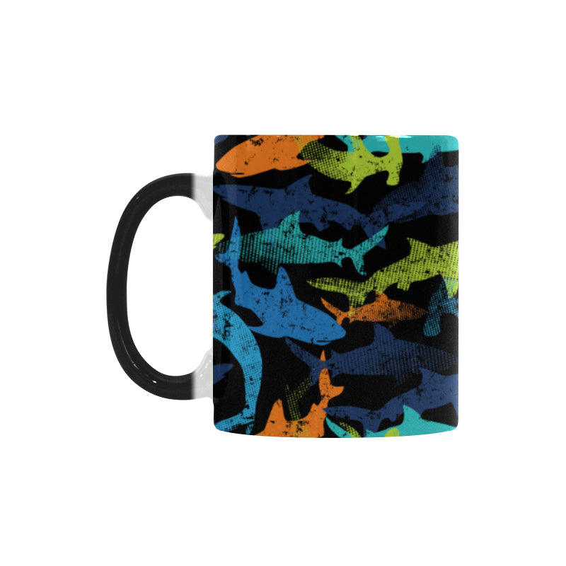 Colorful shark Morphing Mug Heat Changing Mug