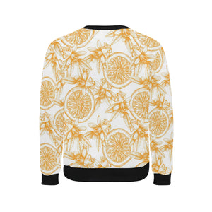 hand drawn orange fruit pattern Men's Crew Neck Sweatshirt