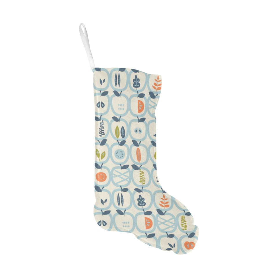 apples leaves pattern Christmas Stocking