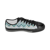 zigzag  chevron paint design pattern Kids' Boys' Girls' Low Top Canvas Shoes Black