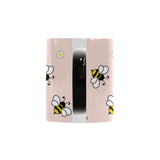 Cute bee flower pattern pink background Morphing Mug Heat Changing Mug