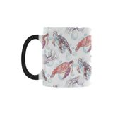 Watercolor sea turtle jellyfish pattern Morphing Mug Heat Changing Mug