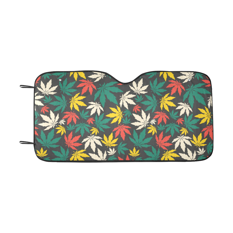 Canabis Marijuana Weed Pattern Print Design 02 Car Sun Shade