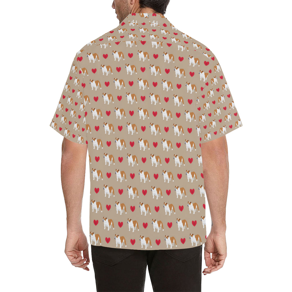 English Bulldog Pattern Print Design 05 Men's All Over Print Hawaiian Shirt (Model T58)