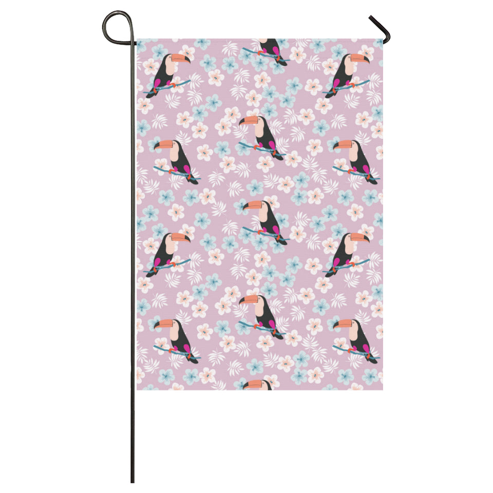 Beautiful toucan flower leaves House Flag Garden Flag