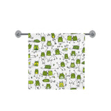 Sketch funny frog pattern Bath Towel
