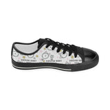 Siberian Husky design pattern Kids' Boys' Girls' Low Top Canvas Shoes Black