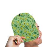 Avocado pattern green background All Over Print Snapback Cap