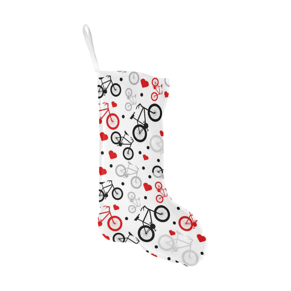 Bicycle Pattern Print Design 04 Christmas Stocking