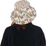 Sloths hanging on the tree pattern Unisex Bucket Hat