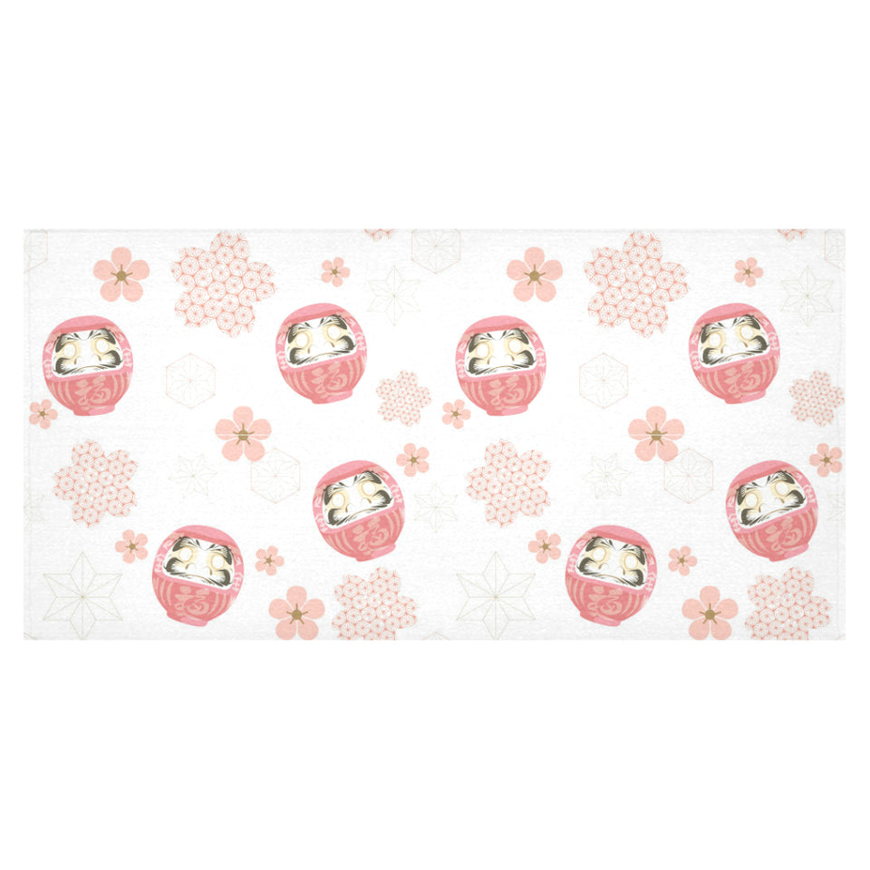 Daruma japanese wooden doll cherry blossom flower Tablecloth