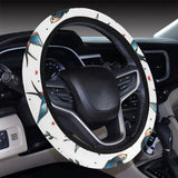 Swallow Pattern Print Design 04 Car Steering Wheel Cover