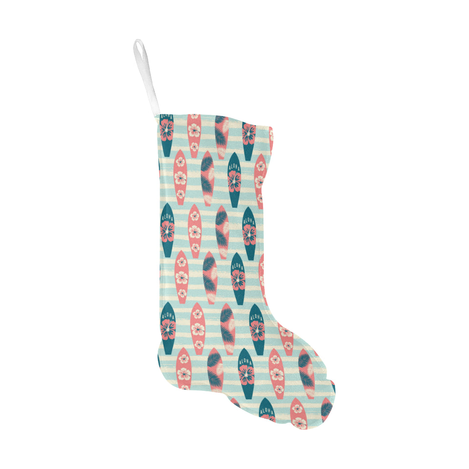 Surfboard Pattern Print Design 02 Christmas Stocking