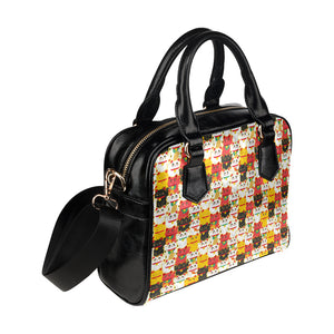Colorful Maneki neko cat pattern Shoulder Handbag