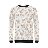 shiba inu dog pattern Women's Crew Neck Sweatshirt