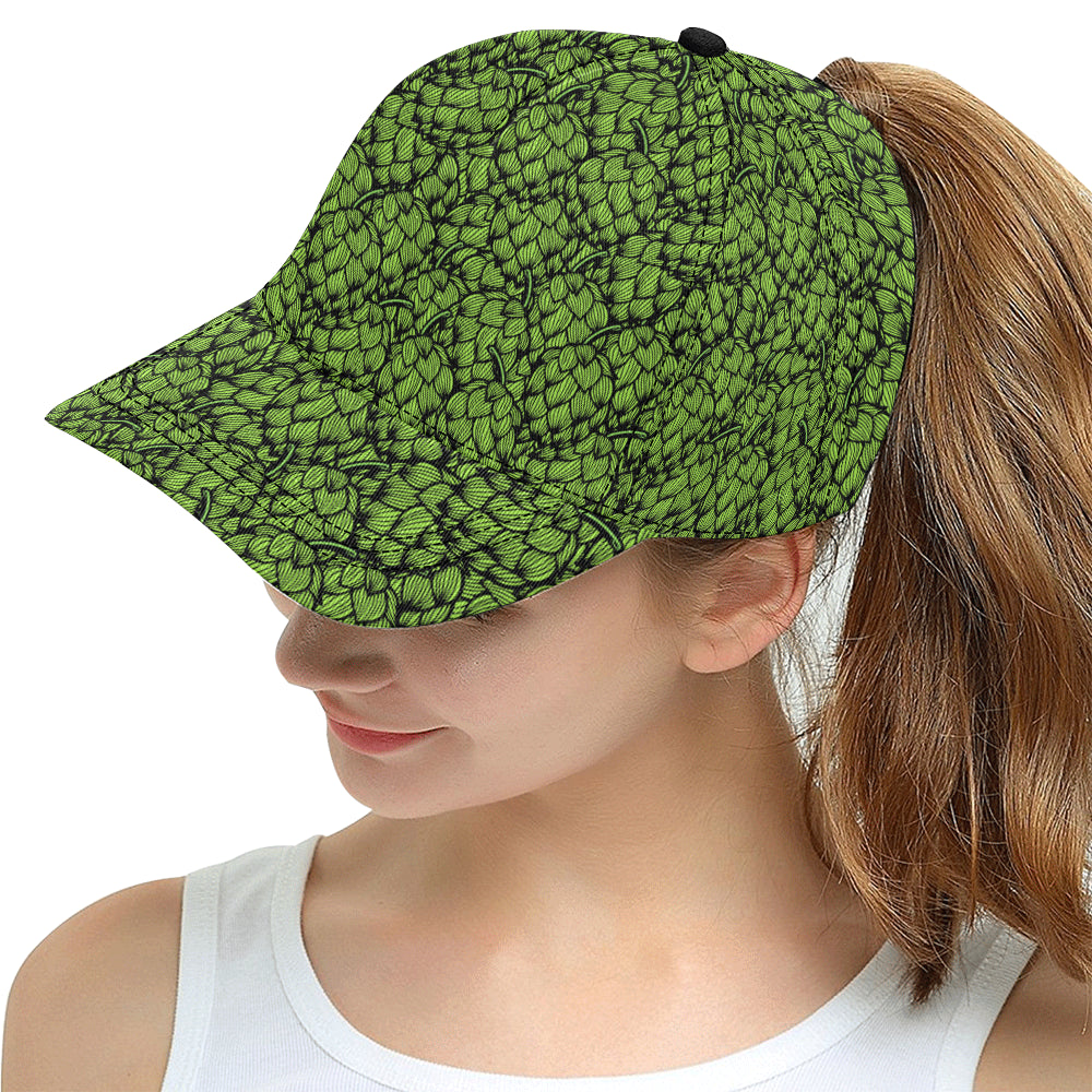 Green hop pattern All Over Print Snapback Cap