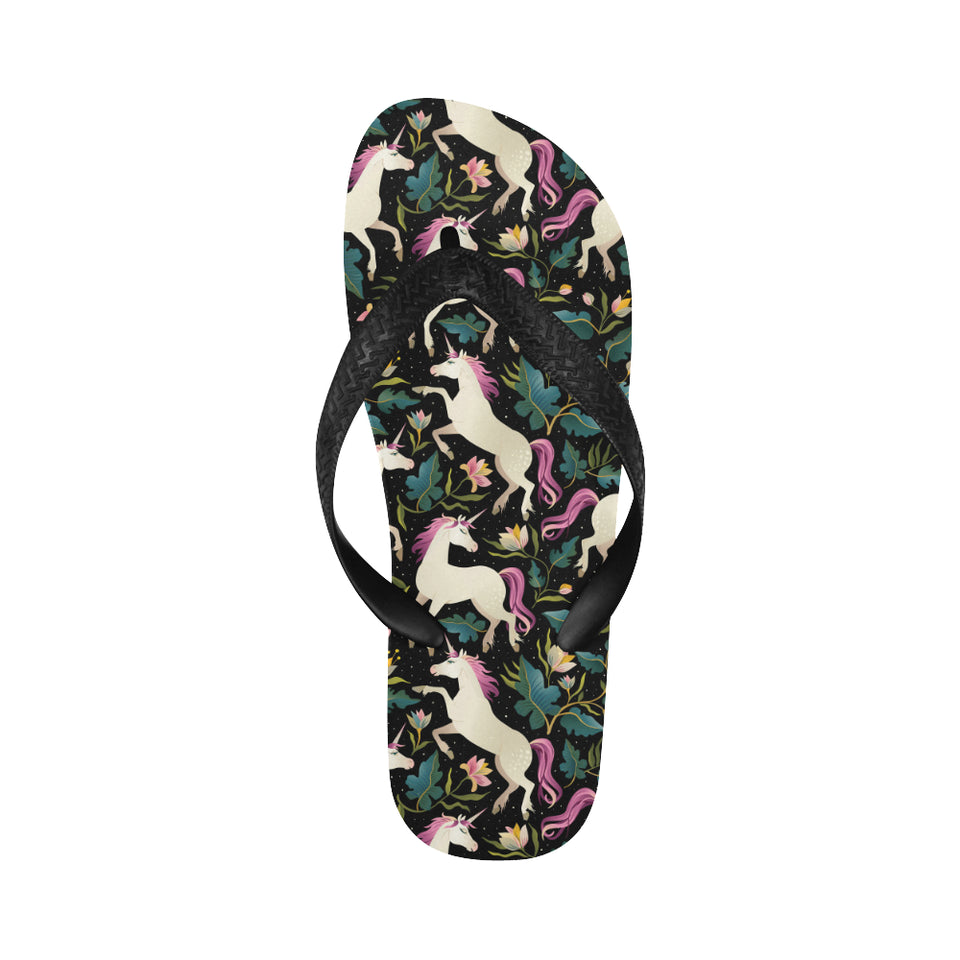 Unicorns forest background Unisex Flip Flops