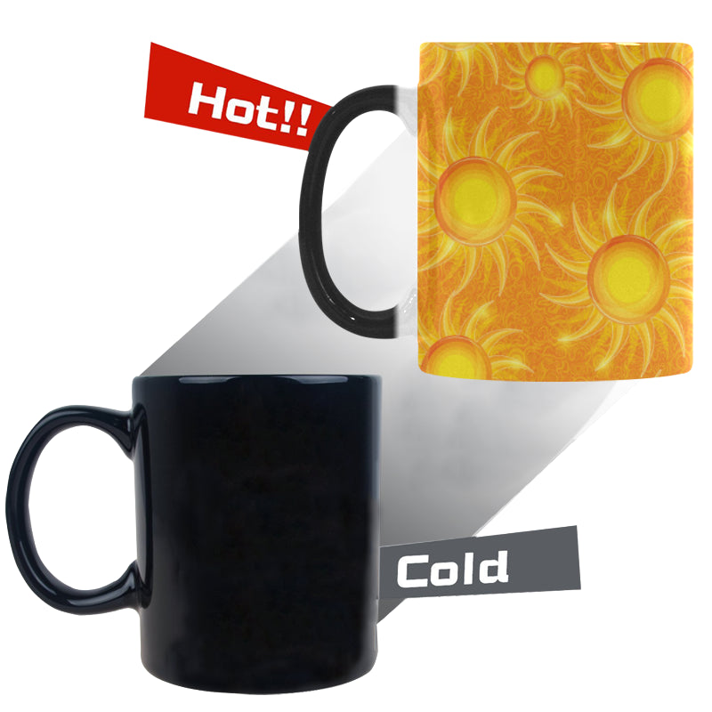 Sun orange background Morphing Mug Heat Changing Mug