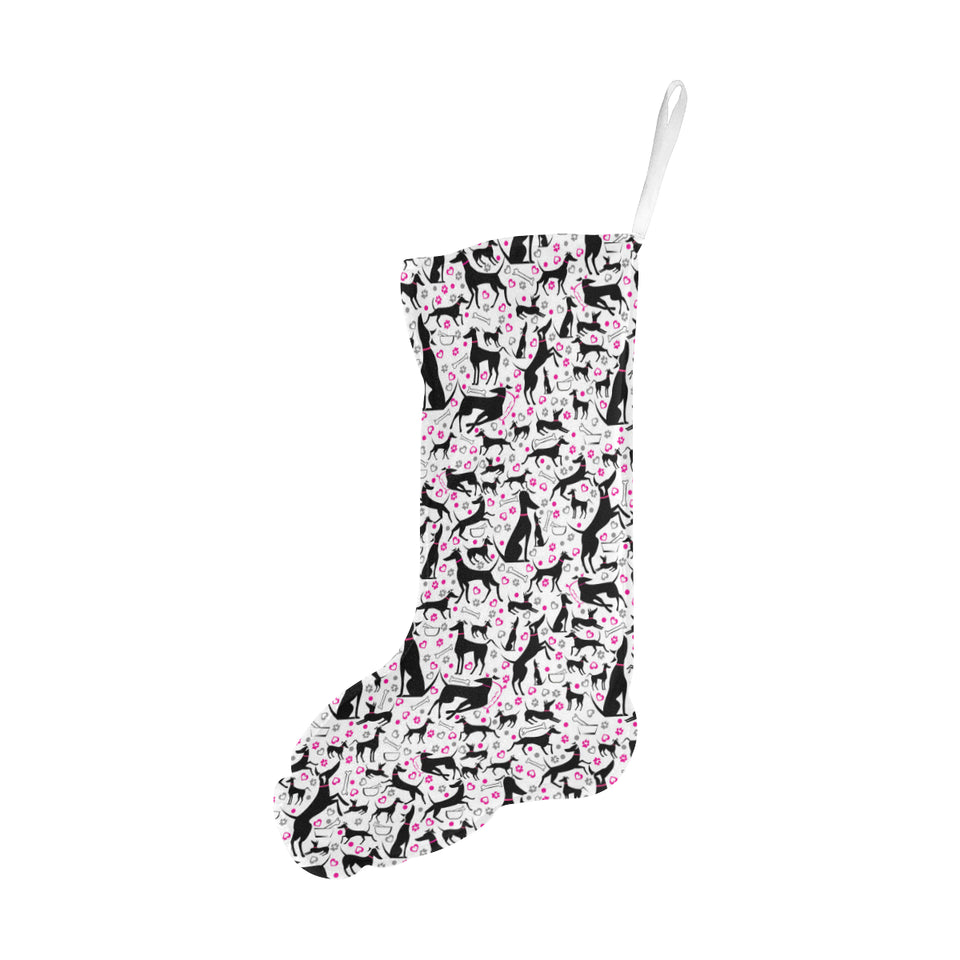 Greyhound Pattern Print Design 02 Christmas Stocking