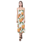 Oranges pattern background V-Neck Open Fork Long Dress