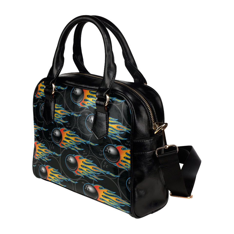 Bowling balls flame pattern Shoulder Handbag