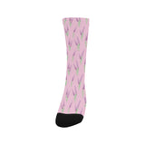Lavender pattern pink background Crew Socks