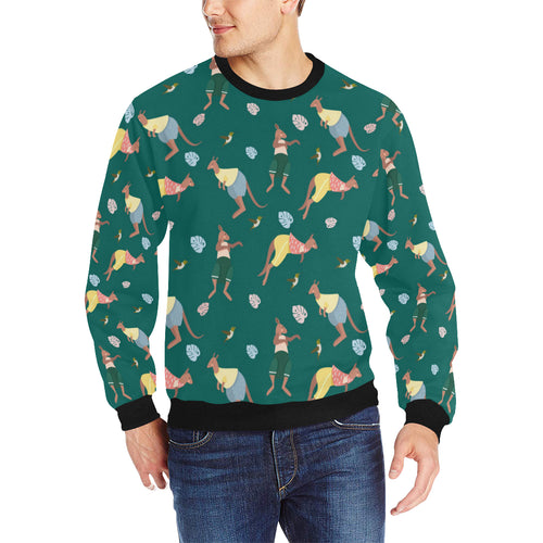 Kangaroo leaves pattern Men's Crew Neck Sweatshirt