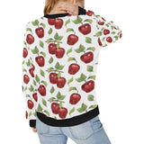 Red apples pattern Women's Crew Neck Sweatshirt