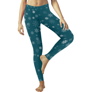Snowflake pattern dark background Women's Legging Fulfilled In US