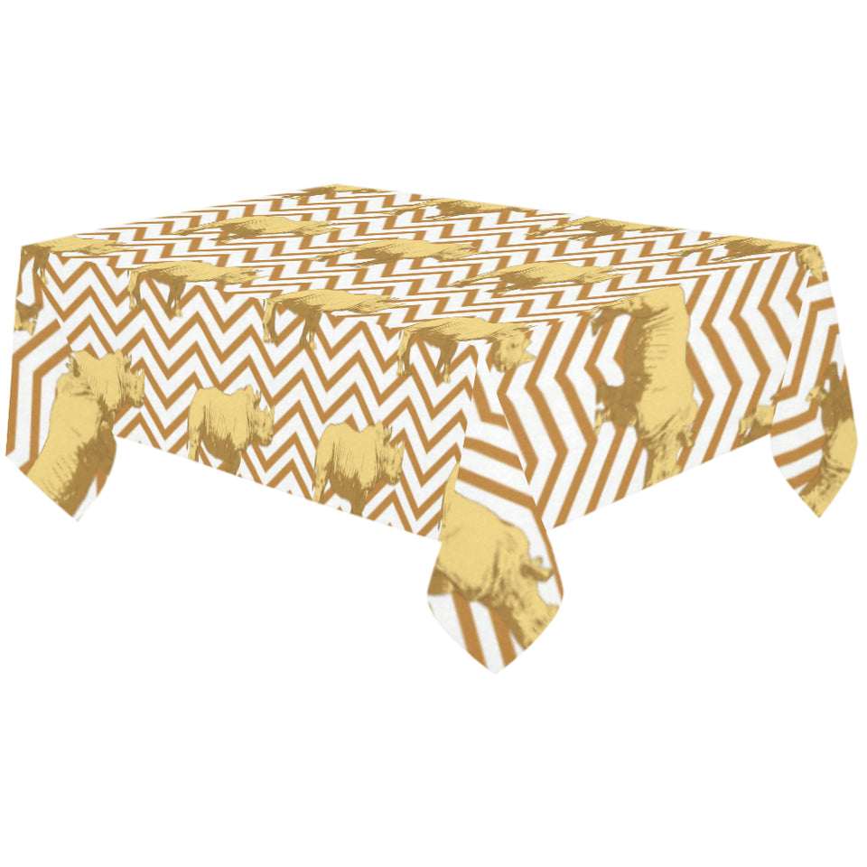 Rhino yellow theme pattern Tablecloth