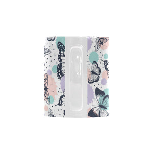 Butterfly pattern Classical White Mug (Fulfilled In US)