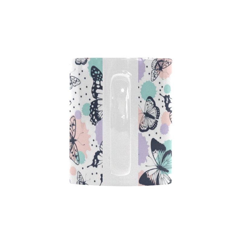Butterfly pattern Classical White Mug (Fulfilled In US)