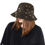 Gold peacock feather pattern Unisex Bucket Hat