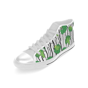 Cool Broccoli pattern Men's High Top Canvas Shoes White