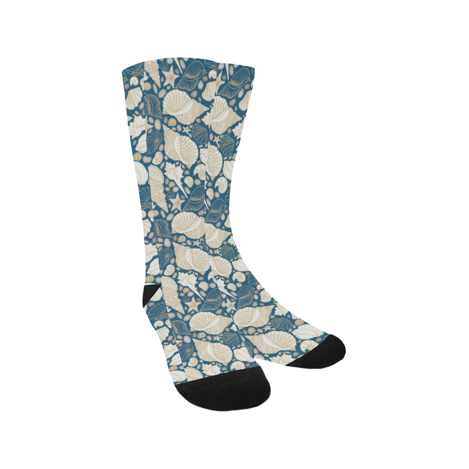 Sea turtle Polynesian Tribal design pattern Crew Socks