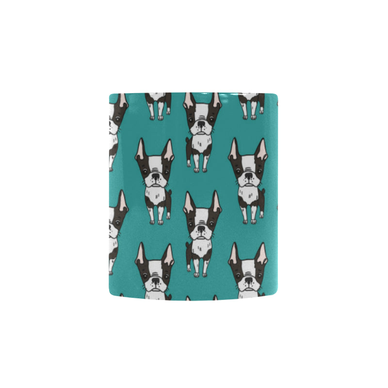 Hand drawn boston terrier dog pattern Morphing Mug Heat Changing Mug