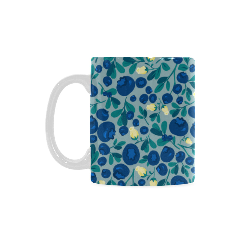 blueberry design pattern Classical White Mug (Fulfilled In US)