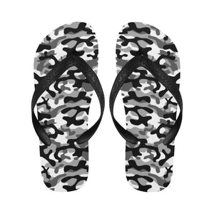 Black white camouflage pattern Unisex Flip Flops
