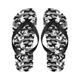 Black white camouflage pattern Unisex Flip Flops