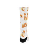 Brown pomeranian pattern Crew Socks