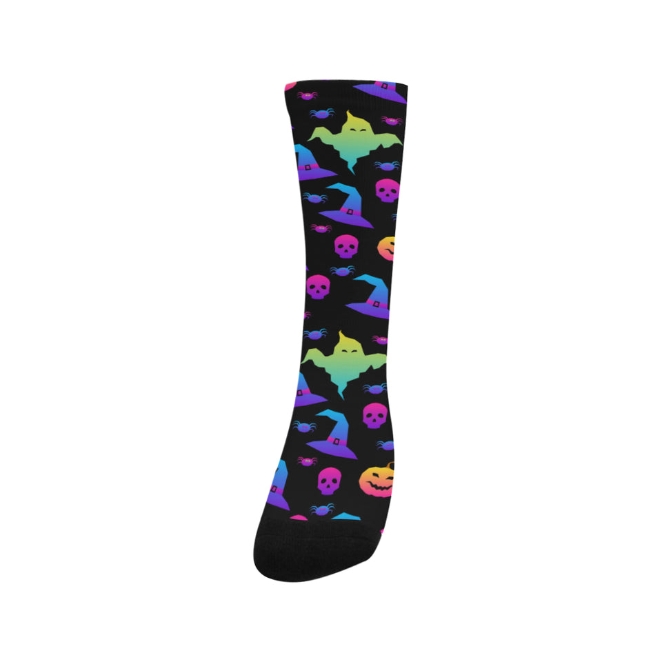 Colorful halloween background Crew Socks