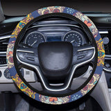 Sugar skull flower pattern Car Steering Wheel Cover